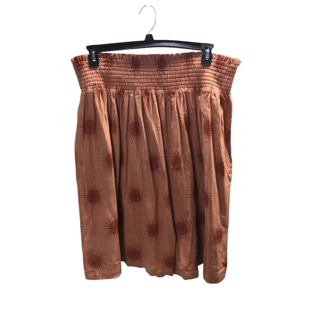 Kate Quinn Skirt Size XXL Women's Orange 100% Cotton Mini Paperbag NEW NWT